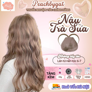 Thuốc nhuộm tóc NÂU TRÀ SỮA không cần thuốc tẩy tóc của Peachbygat , Peach bygat