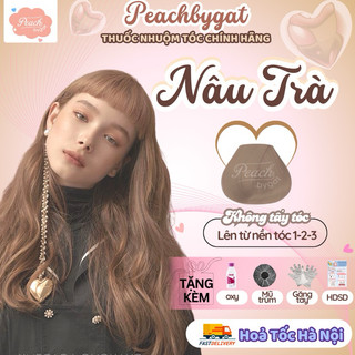 Thuốc nhuộm tóc NÂU TRÀ không cần dùng thuốc tẩy tóc của Peachbygat , Peach bygat