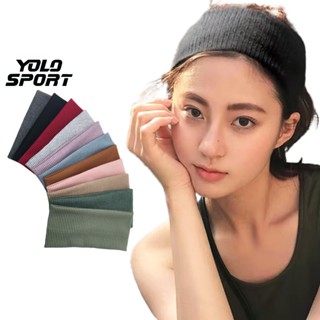 Băng Đô Thể Thao Dệt Kim Thấm Hút Mồ Hôi Phong Cách Nữ Hàn Quốc Thời Trang Màu Trơn Đeo Trán Co Giãn Mềm Mại Siêu Nhẹ