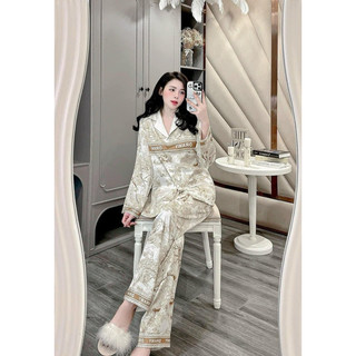 Bộ Dway Nâu 2  dáng lụa xước ánh kim