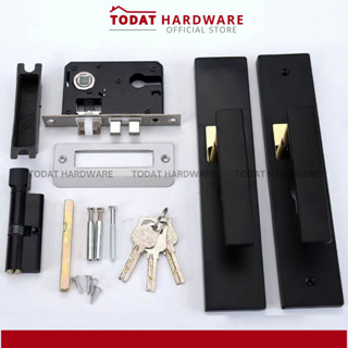 (AA 801.05B) Khoá Cửa Tay Gạt, Ổ khoá tay gạt Màu ĐEN dùng cho cửa nhôm, sắt, gỗ phong cách tối giản