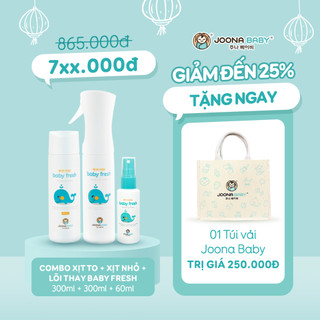 (TẶNG TÚI VẢI JOONA BABY) Combo 3 chai xịt khuẩn khử mùi Baby Fresh an toàn cho bé -JOONA BABY