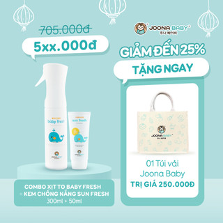 (TẶNG TÚI VẢI JOONA BABY) Combo xịt khuẩn Baby Fresh và kem chống nắng Sun Fresh - JOONA BABY