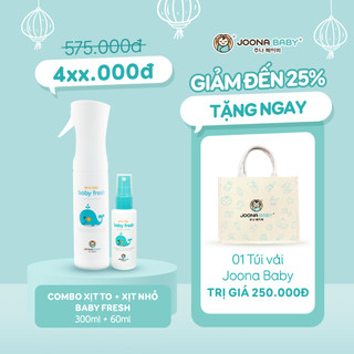 (TẶNG TÚI VẢI JOONA BABY) Combo 2 chai xịt khuẩn khử mùi Baby Fresh an toàn cho bé - JOONA BABY