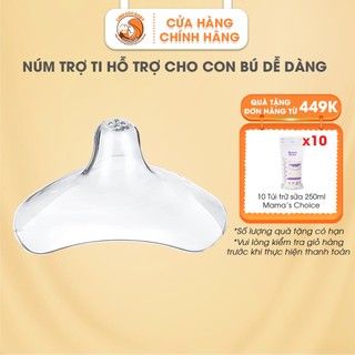 Núm trợ ti cho mẹ, giúp bé ngậm đúng khớp với đầu ti mẹ, chất liệu silicone cao cấp mỏng nhẹ và an toàn