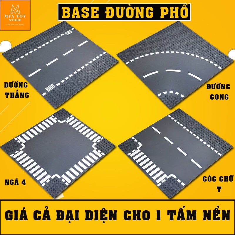  Đồ chơi lắp ráp swat army  mô hình đồ chơi - Tấm nền base đường phố hiện đại vach trắng   32x32  