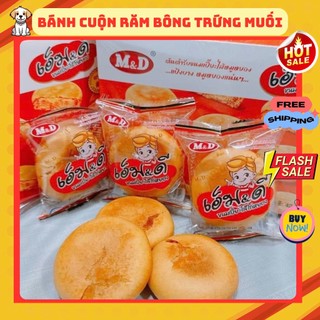 Bánh ruốc gà thái lan , bánh chà bông m&d thái lan, bánh cuộn chà bông trứng muối