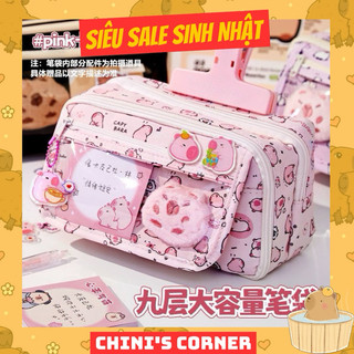 ❤️‍🔥dung tích lớn❤️‍🔥 hộp bút capybara ba ngăn dung tích cực lớn