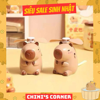 Quạt mini cầm tay Capybara tích hợp sạc USB