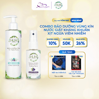 Combo Xịt Phụ Khoa HH 50ml + Nước Giặt Tay Đồ Lót Hữu Cơ HH 200ml Chiết Xuất Tự Nhiên An Toàn Cho Da Nhạy Cảm