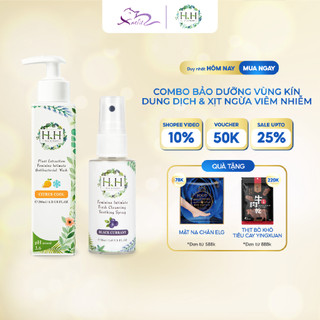 ( 🔥GIẢM GIÁ 15%⚡️) Set 2 sản phẩm bảo vệ, kháng khuẩn】 Dung Dịch Vệ Sinh Phụ Nữ HH + Xịt Phụ Khoa HH