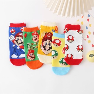 Vớ tất cổ ngắn nhân vật Mario Super màu sắc