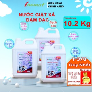 Nước giặt xả đậm đặc INOMAT 5 in 1 công nghệ Nhật Bản 10,2 Kg hương Dnee, Cá Ngựa, Vani, Hyriene
