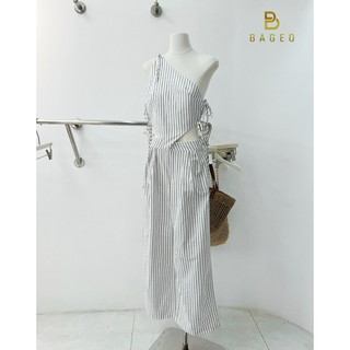 Set yếm lệch kẻ 𝐁𝐀𝐆𝐄𝐎