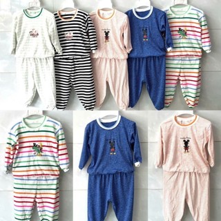 Sét 5 bộ 5 màu dài tay vải thun kẻ cho bé
