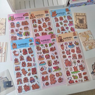 Sticker Nổi Capybara Từng Tấm Hình Cute Đáng Yêu Chống Nước, Sticker PVC