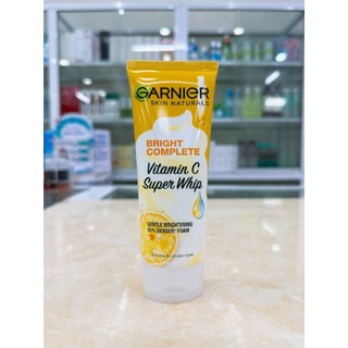 Sữa rửa mặt tạo bọt dưỡng sáng làn da garnier light complete vitamin c whip foam 100ml chính hãng công ty