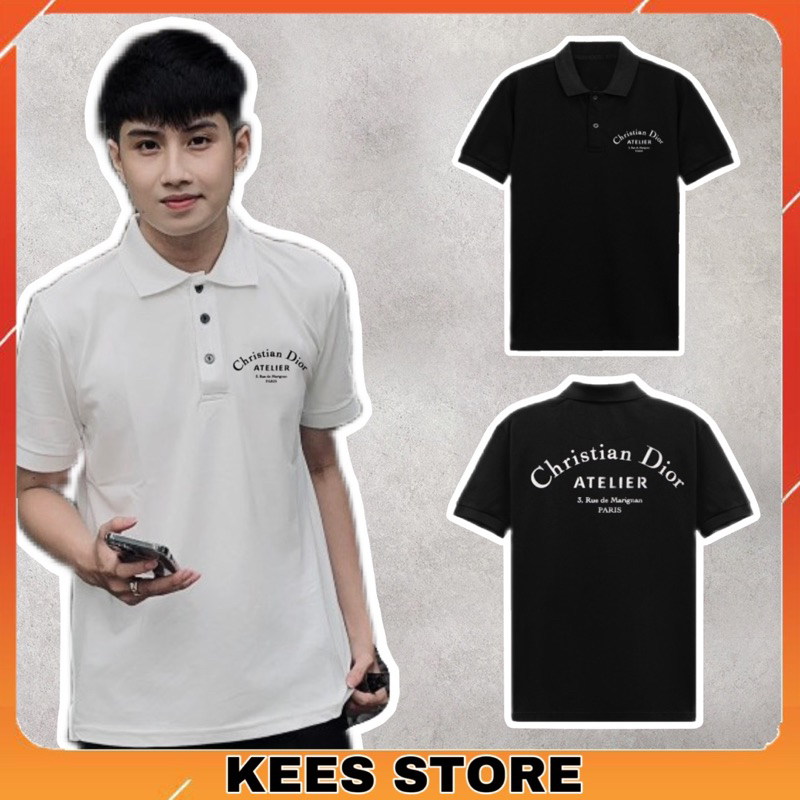 Áo Polo Di.or Christian Cổ Bẻ Tay Ngắn Chất Vải cotton 2 Lớp Hàng Chuẩn Cao Cấp