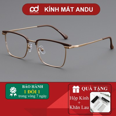 Gọng kính cận thời trang nam nữ ANDU EYEWEAR browline dáng chữ nhật chống tia UV- 31342
