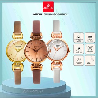 Julius official | đồng hồ nữ julius ja-925 dây da - size 25