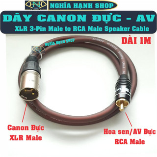 Dây canon ra av hoa sen dài 1m - dây xlr đực ra hoa sen - dây tín hiệu av ra canon đực