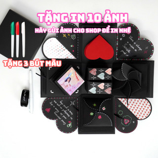 Hộp quà love box 5 tầng tặng in 10 ảnh | hộp quà love box | hộp quà tình yêu tự làm | handmade vit xinh 68