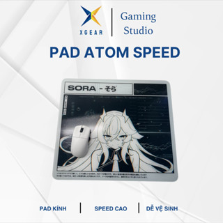Lót chuột kính cường lực Atom 450x420mm Pad kính chơi game fps Atom - Speed