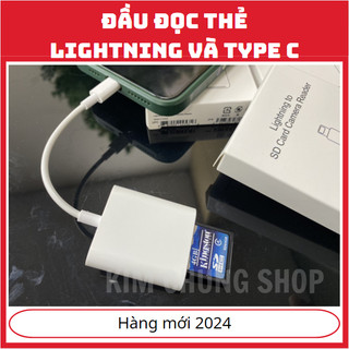 Đầu đọc thẻ Otg Lightning và Type C cho thẻ SD