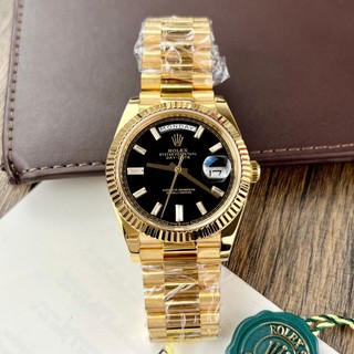 Rolex Daydate Bọc Vàg 18k siêu đỉnh Đủ kiểm định mặt số dial Black kim Baguette đỉnh chóp máy eta 324 Thuỵ Sỹ
