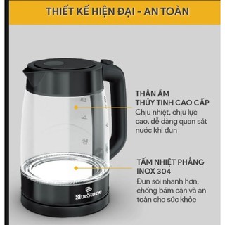 ẤM SIÊU TỐC THỦY TINH BLUESTONE ( KTB - 3426 ) và ( KTB - 3428 )