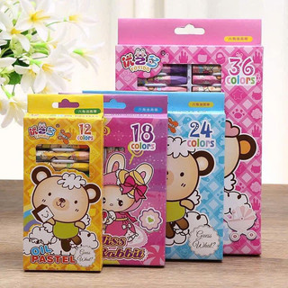 Bút sáp màu dầu hộp giấy 18/24M, bút sáp màu tô vẽ, sáp màu dầu