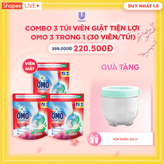 [Live 1.8]  COMBO 3 Túi viên giặt tiện lợi OMO 3 trong 1 (30 viên/túi)