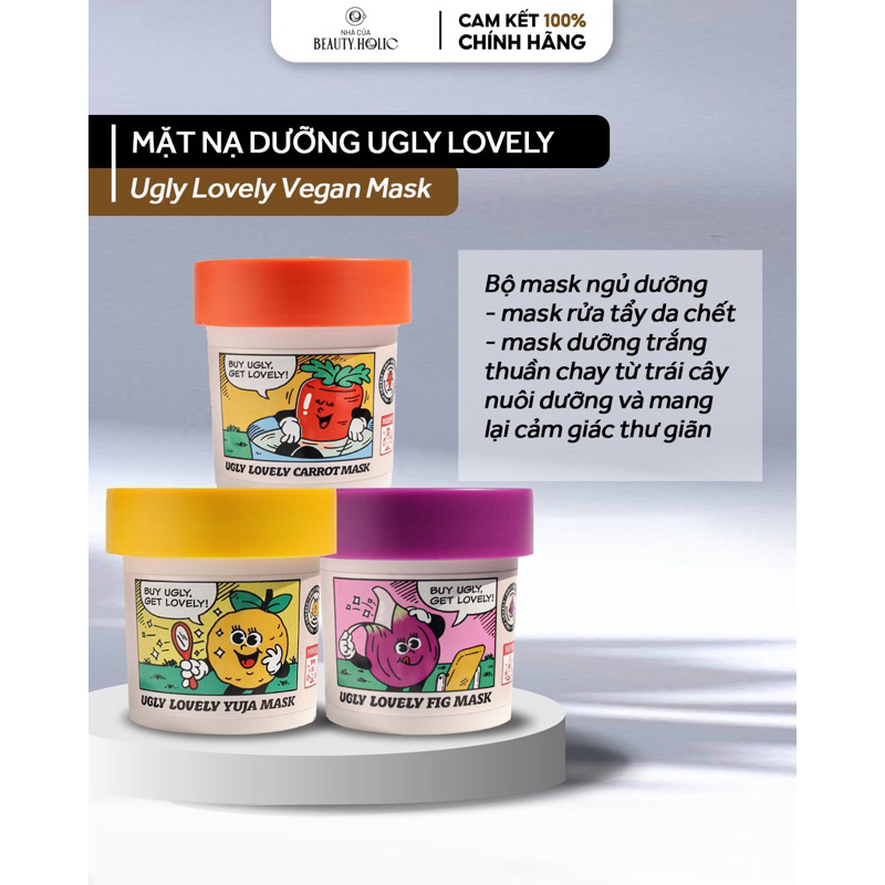 [SALE LỖ DỌN KHO] Mặt nạ thuần chay UGLY LOVELY MASK