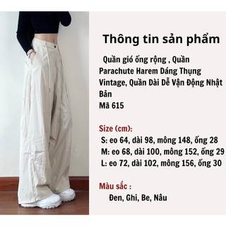 Quần gió Hari Parachute Harem Dáng Thụng Vintage