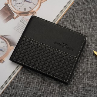 Ví nam cao cấp màu đen kiểu ngang Bosumy D738 full hộp da PU loại 1 dập nổi thời trang