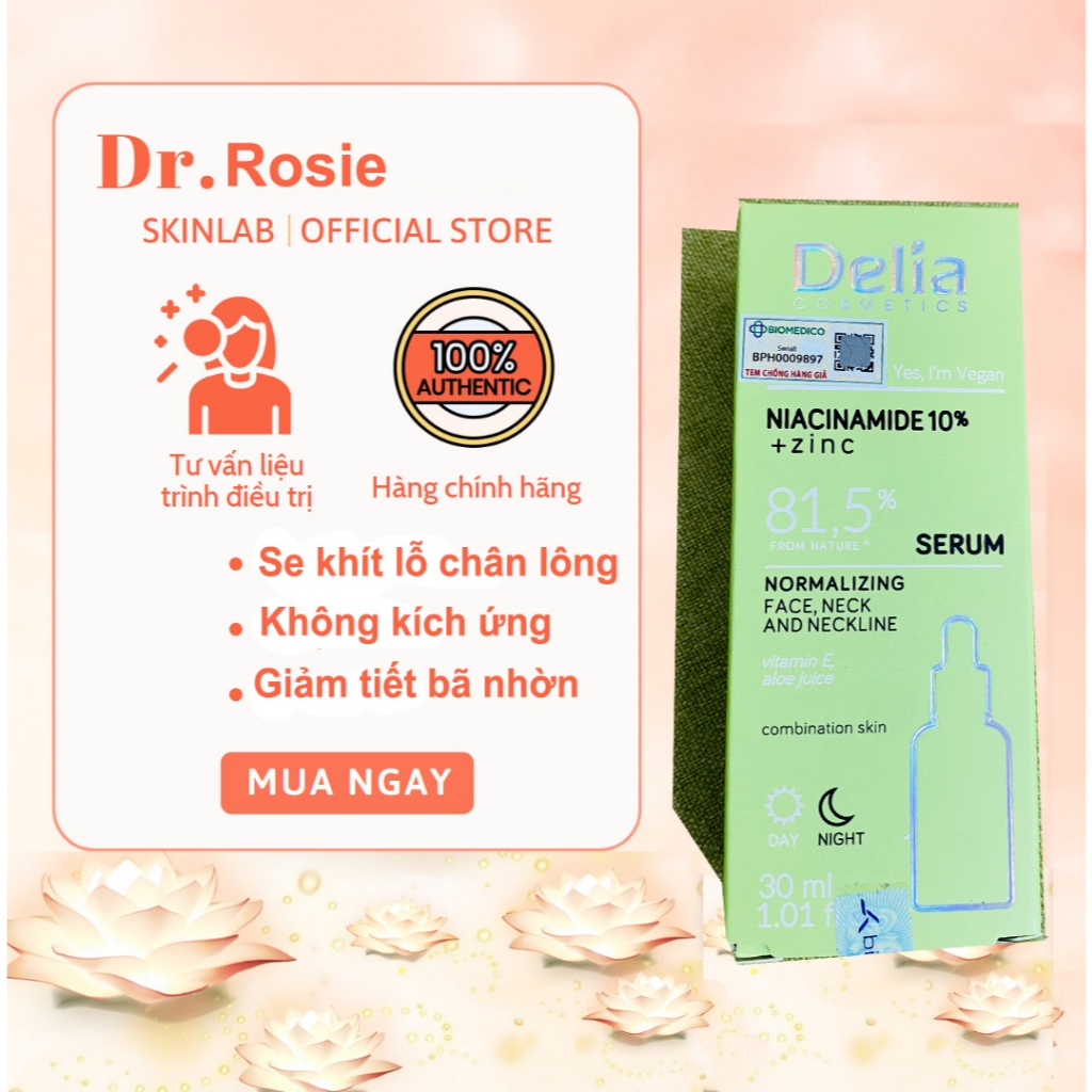 DELIA COSMETICS NIACINAMIDE 10% + ZINC SERUM / Serum Niacinamide 10% + ZinC ngừa mụn, giảm viêm, mờ 