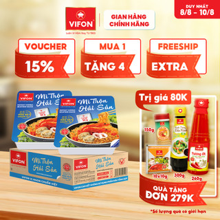 [VOUCHER đến 80K]-Thùng 18 Khay Mì Trộn Hải Sản VIFON 90g / Khay