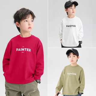 Áo thun bé trai dài tay size đại 50kg Magickids áo cotton in chữ mềm mịn giữ nhiệt Quần áo trẻ em thu đông ADT24005