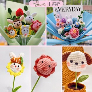 Bó hoa len thú handmade hoa đô quà tặng ý nghĩa cho bạn bè người yêu và mẹ, quà sinh nhật ý nghĩa vào các dịp lễ