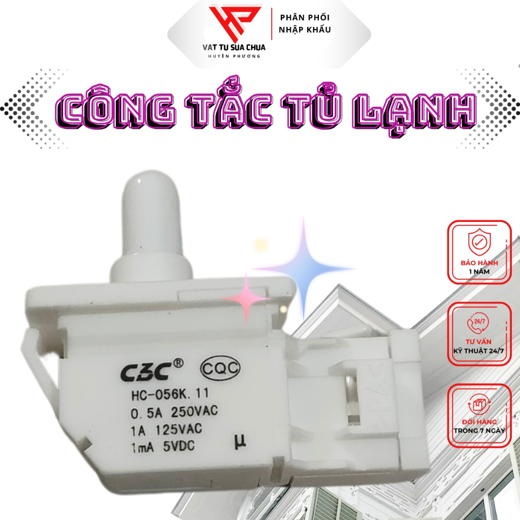 Công tắc cánh 3 chân cài cho tủ lạnh HITACHI AQUA SHARP, công tắc đèn tủ quần áo đa năng Tốt
