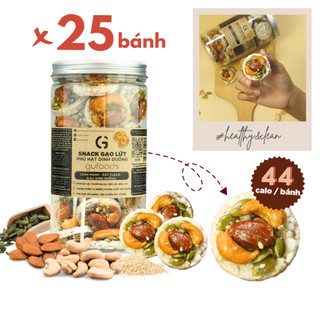  Snack ăn kiêng gạo lứt phủ granola siêu hạt GUfoods - Eat clean Thuần chay  200g  - Bánh Tết 