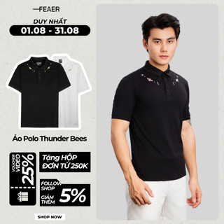 Áo polo nam cổ bẻ THUNDER BEES chất cotton thấm hút co dãn FEAER DENIM
