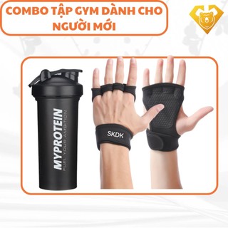 [ COMBO ] Găng Tay Tập Gym, Bình Nước Thể Thao Gymer Hay Dùng
