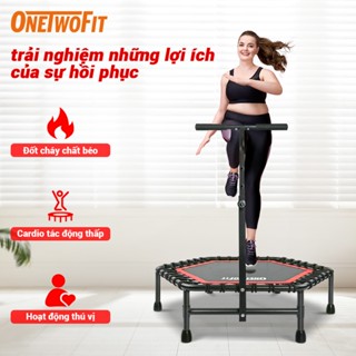 OneTwoFit Trampoline Tấm bạt lò xo Nhiều phong cách với Tay cầm có thể điều chỉnh sàn nhún