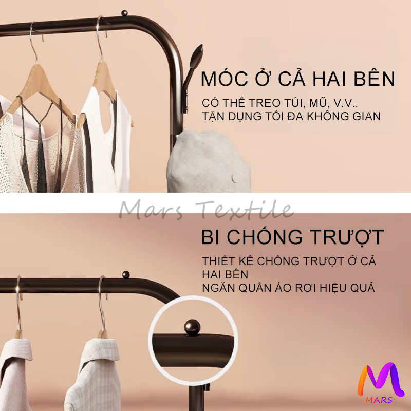 Mars Giá Treo Quần Áo Đen/Trắng Kệ Treo Quần Áo Khung Sắt Móc Treo Quần Áo Sào Phơi Quần Áo | BigBuy360 - bigbuy360.vn