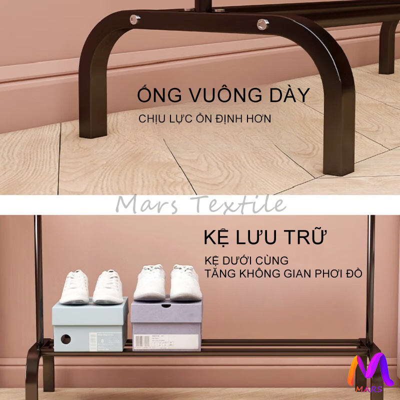 Mars Giá Treo Quần Áo Đen/Trắng Kệ Treo Quần Áo Khung Sắt Móc Treo Quần Áo Sào Phơi Quần Áo | BigBuy360 - bigbuy360.vn