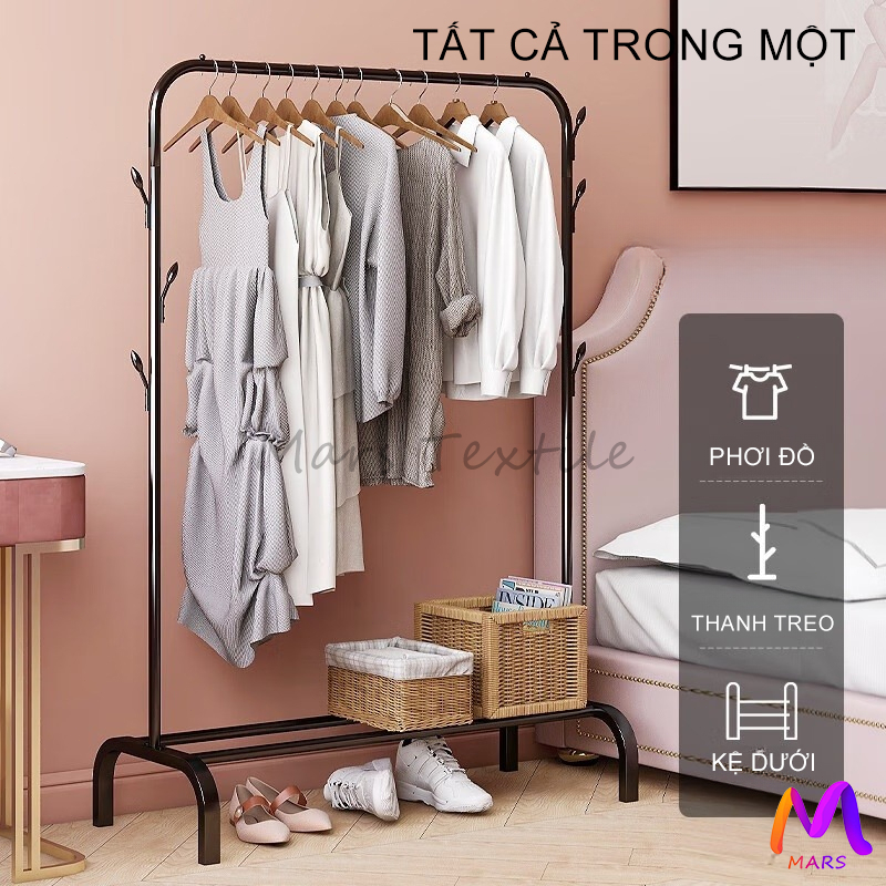 Mars Giá Treo Quần Áo Đen/Trắng Kệ Treo Quần Áo Khung Sắt Móc Treo Quần Áo Sào Phơi Quần Áo | BigBuy360 - bigbuy360.vn