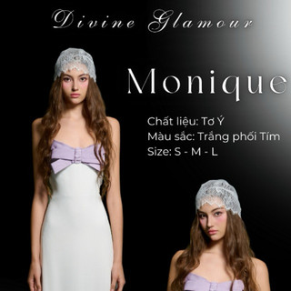 AMELIE - Váy cúp ngực dáng xuông đính nơ tím lụa - Monique Dress