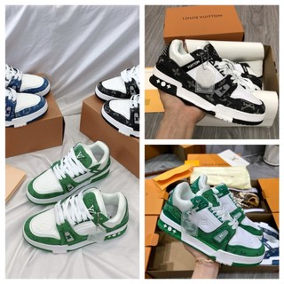 Giày thể thao lv louis vuitton trainer black white nam nữ, giày lv đỏ, đen các màu hót siêu chất - thanggiaychina