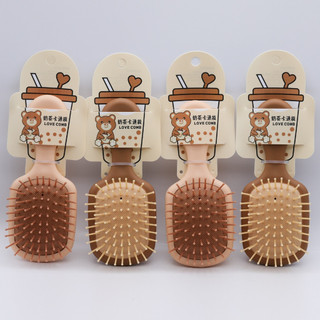 Lược chải tóc gỡ rối, massage da đầu màu nâu siêu cute 14.5cm
